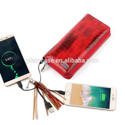 Fashion Chain Power Bank Purse Wallet with Credit Card Holder Cell Phone Case