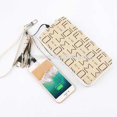 Custom PU Leather Lady Power Bank Wallet with Cell Phone Case Chain