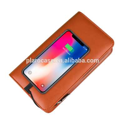 Custom Print Luxury Purse Power Bank Wallet with Charging Cable