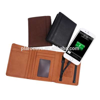 Men Leather Power Bank Wallet