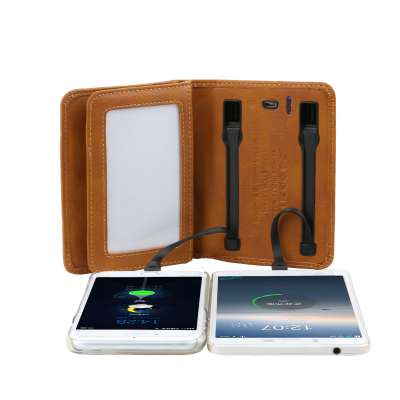 Credit Card Holder Wallet with Power Bank Phone Cable