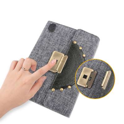 A5 Leatherette Fingerprint Lock Diary with Fingermark Memory Power Bank Charging Cables