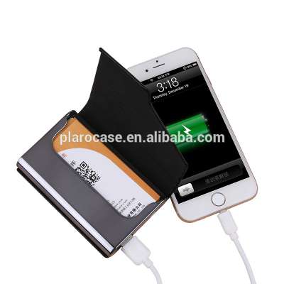 Men Metal Business Credit Card Holder Case with Power Bank