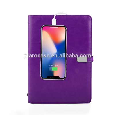 Custom Paper Hardcover Notebook with Power Bank USB Flash Drive